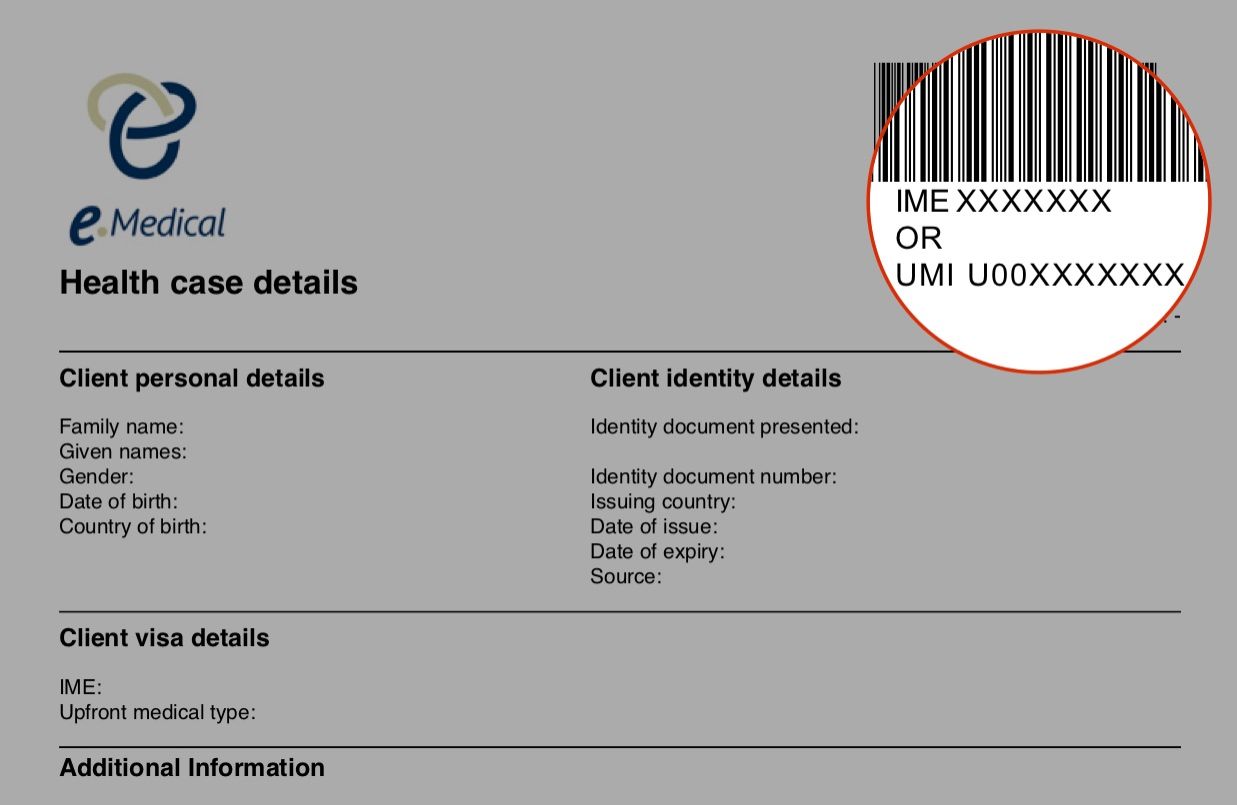 Exam Report Status Complete Immigration Medical Centre