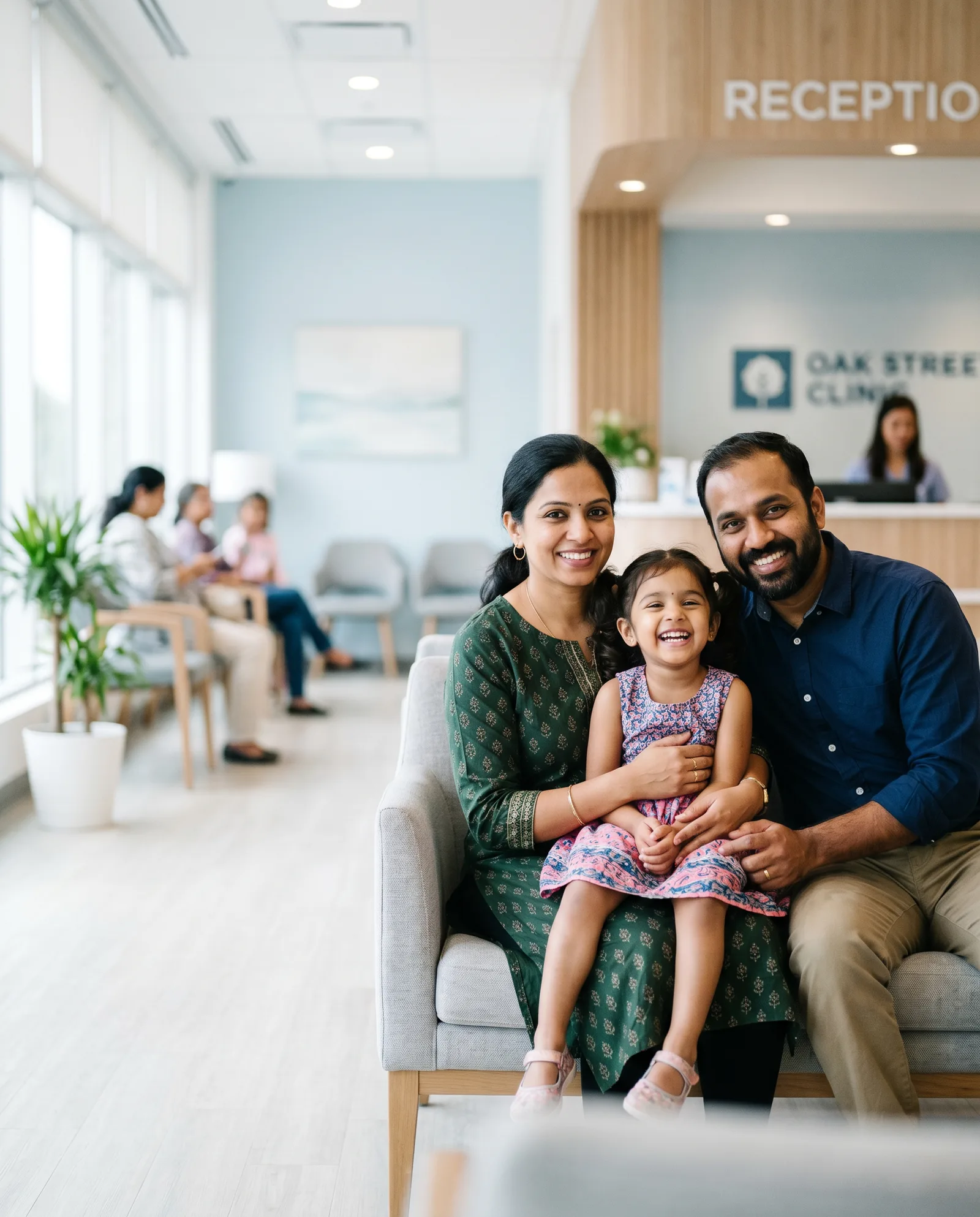 A family at Complete Immigration Medical Centre in Brampton